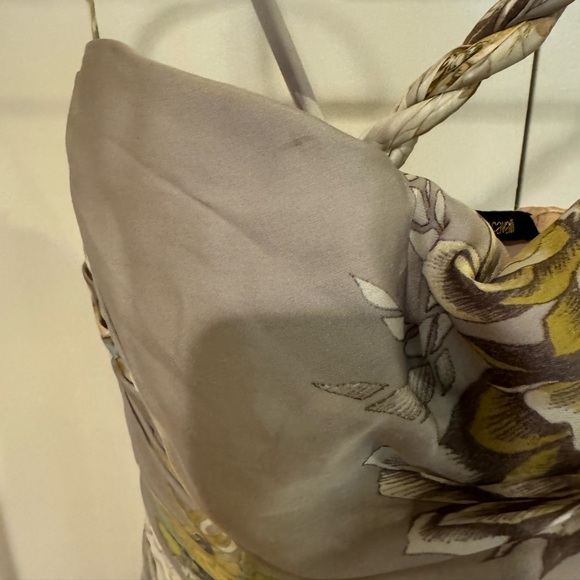 ROBERTO CAVALLI GRAY & FLORAL PEONT GOWN SIZE 38, STUNNING BALLGOWN - Picture 8 of 17